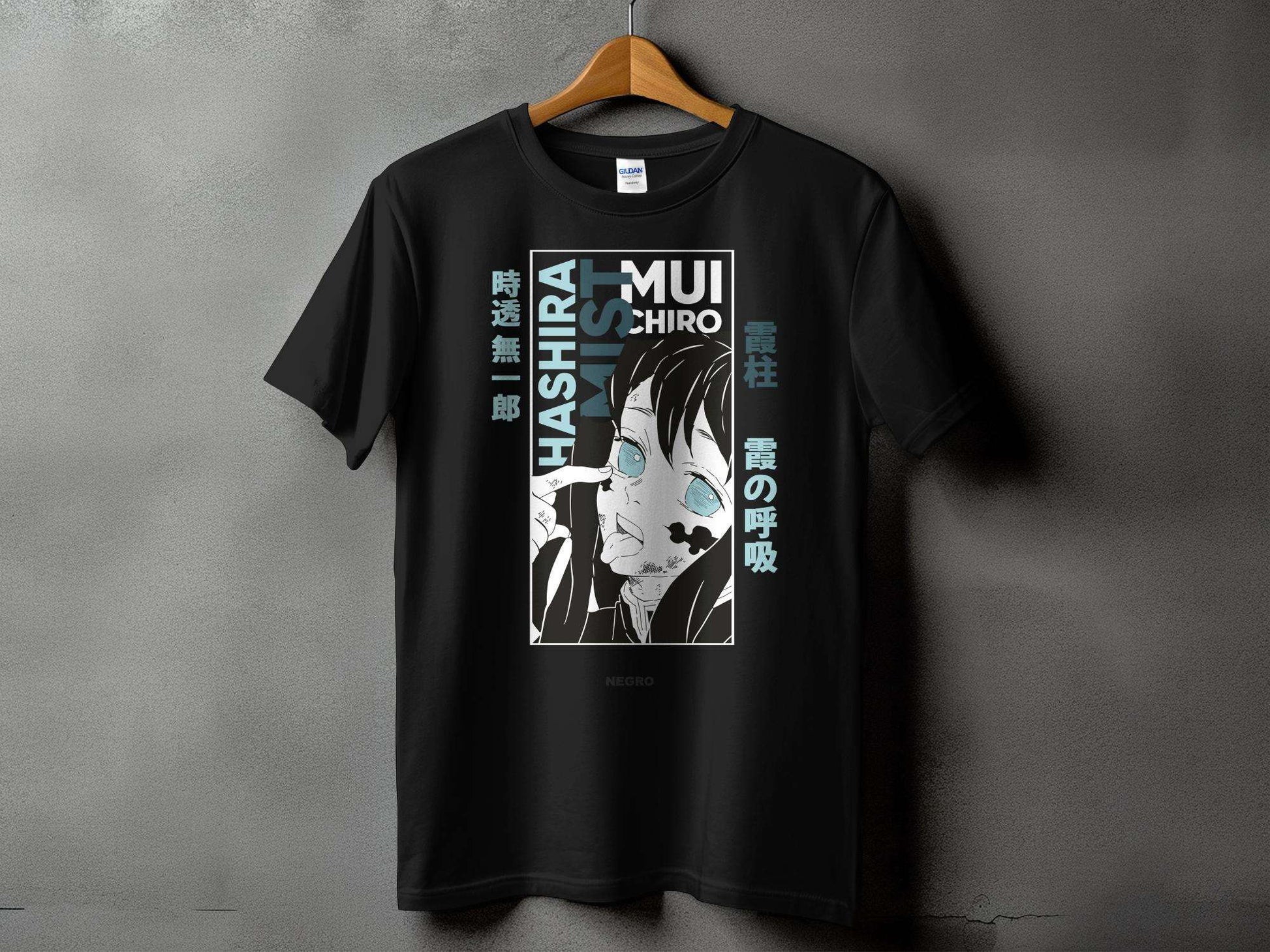 "Embrace the strength of Muichiro with our exclusive DEMON SLAYER printed t-shirt! Crafted from 180GSM 100% cotton with a luxurious bio finish, this premium-quality MUICHIRO -DEMON SLAYER-Unisex