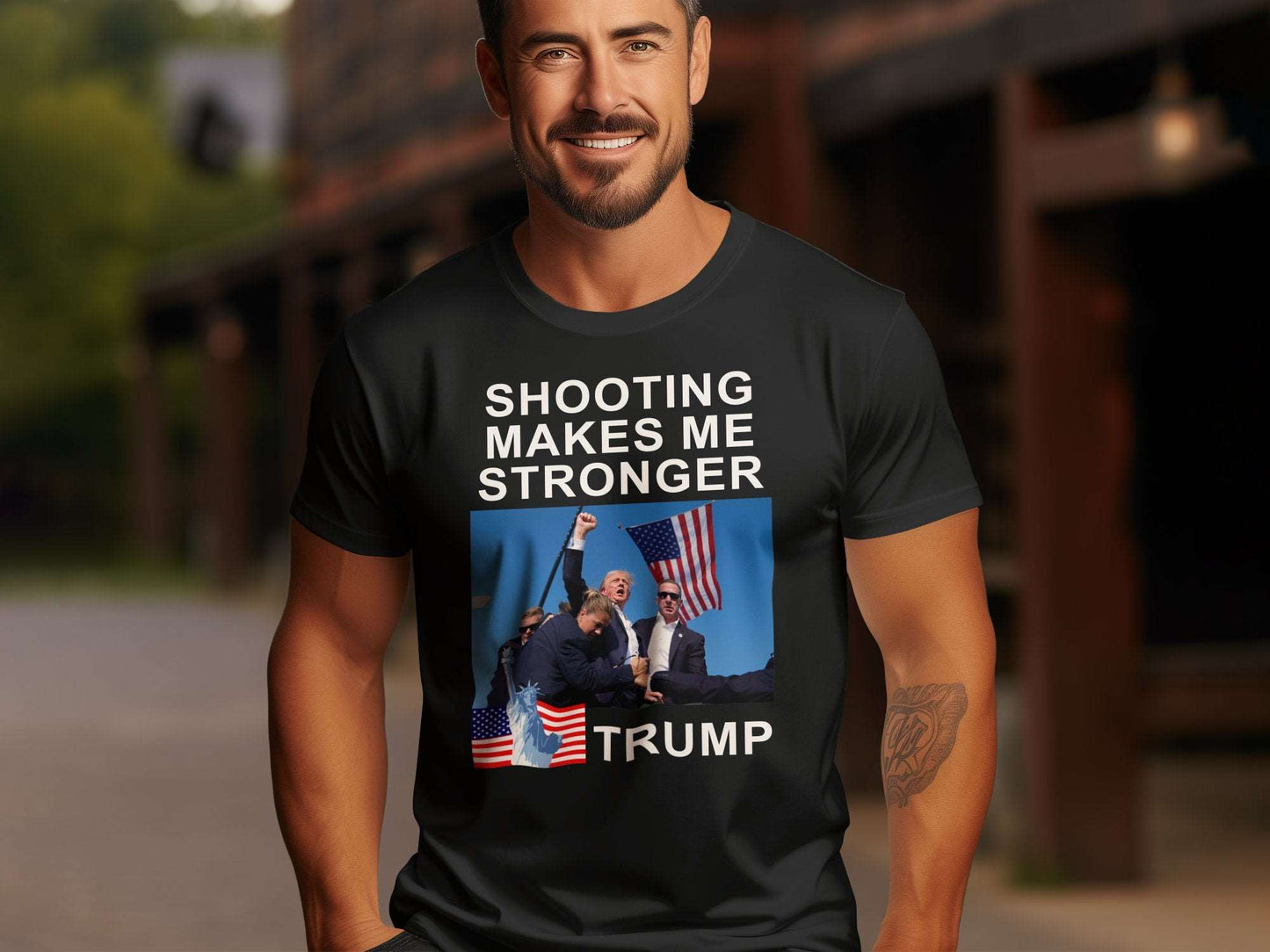 "Discover the VIRAL sensation: our exclusive half sleeve unisex T-shirt, meticulously crafted from 100% premium cotton for unparalleled comfort and durability. EmblaViral Trump Shooting