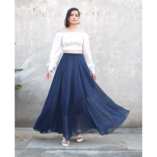 Product Description


Fabric -Chiffon 


Pattern - Solid boota 

Length - Maxi

Product details - 
• Navy blue • Solid boota • Maxi skirt • A-line skirt • Partially Solid navy blue long flared skirt