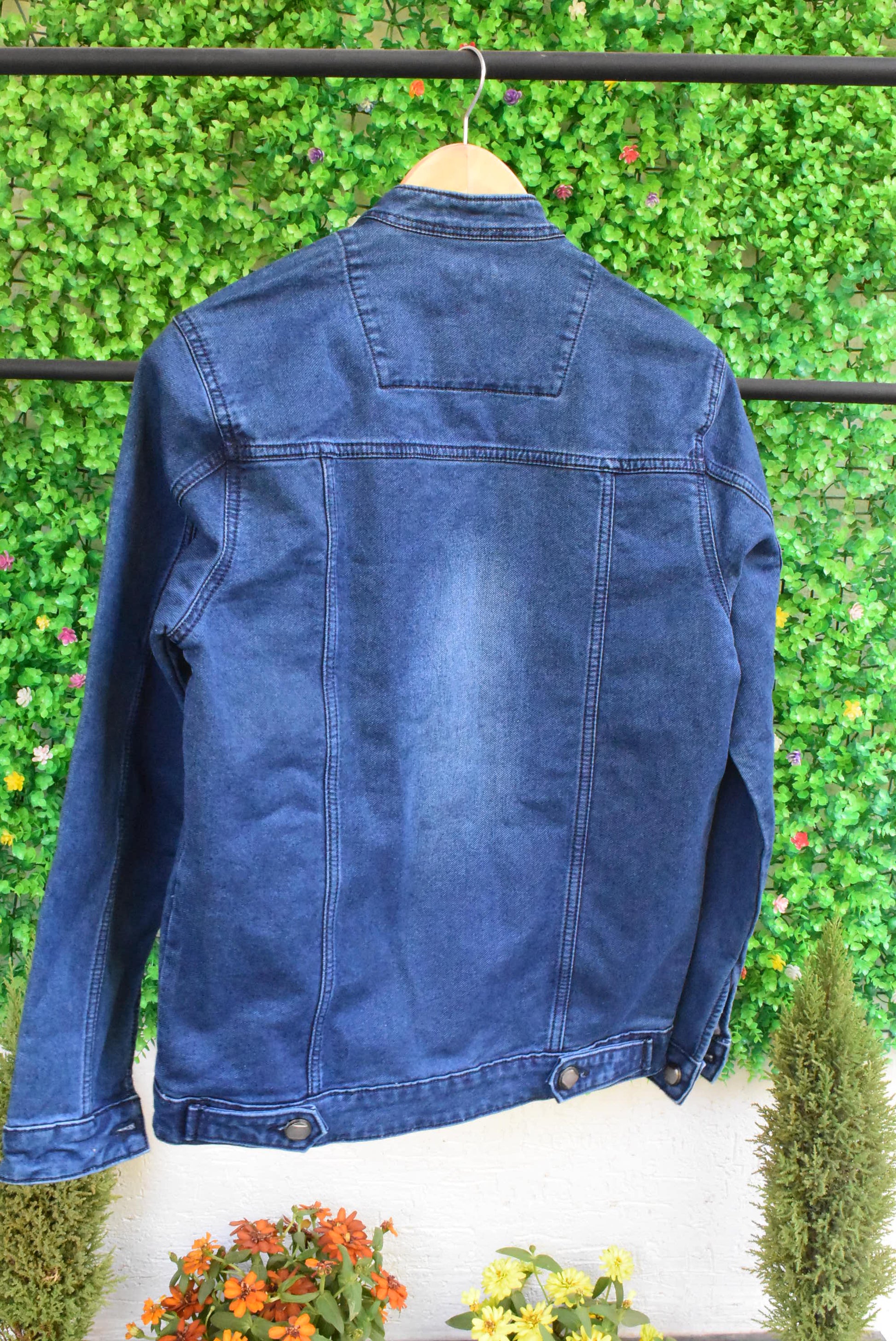 Product Description

To prolong the life of your denim garments, always wash them inside out at low temperatures with similar colors. In this way, we can help reduceUnisex Embroidered Denim Jacket