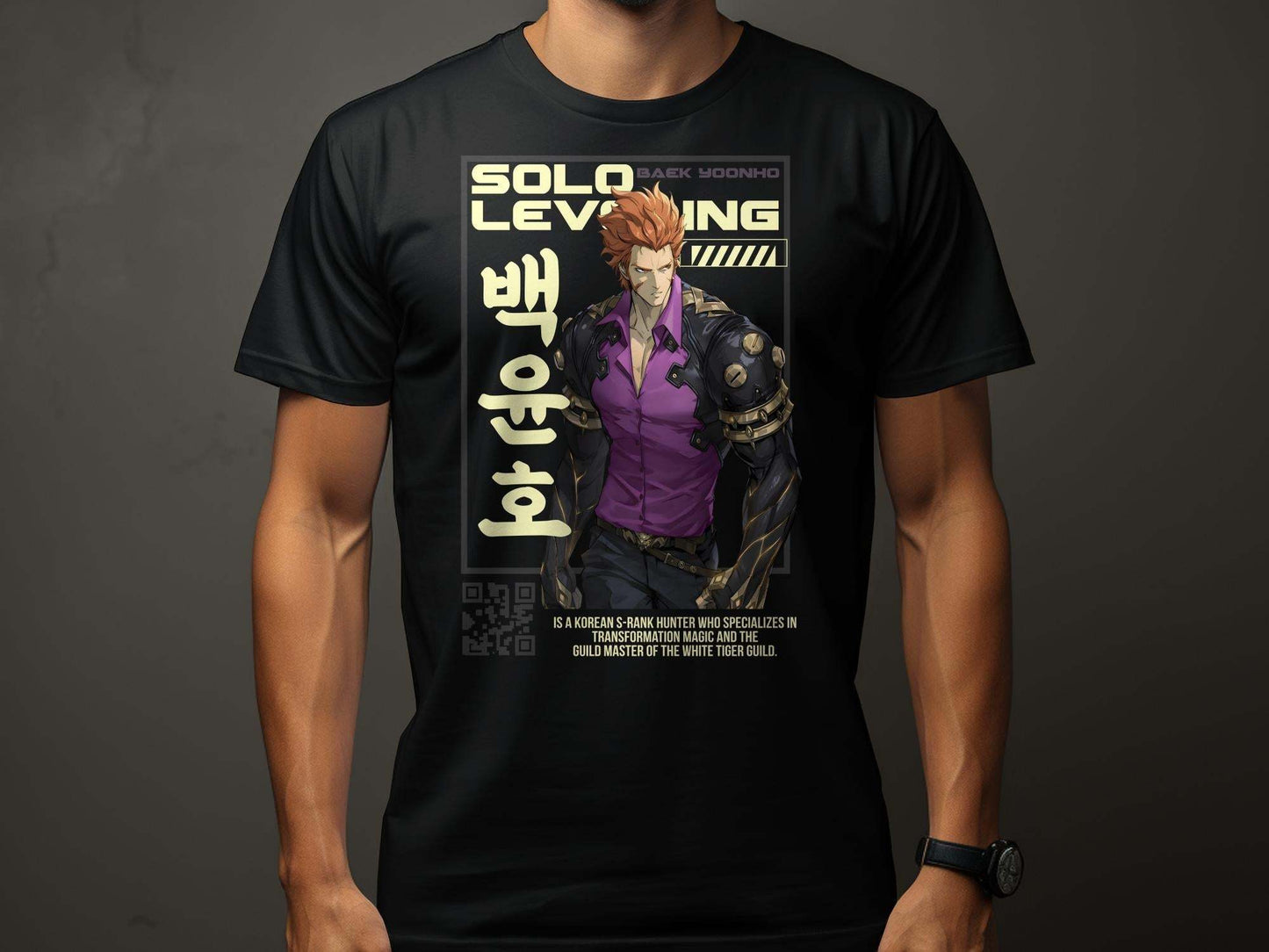 Baek Yoonho SOLO LEVELING printed t-shirt