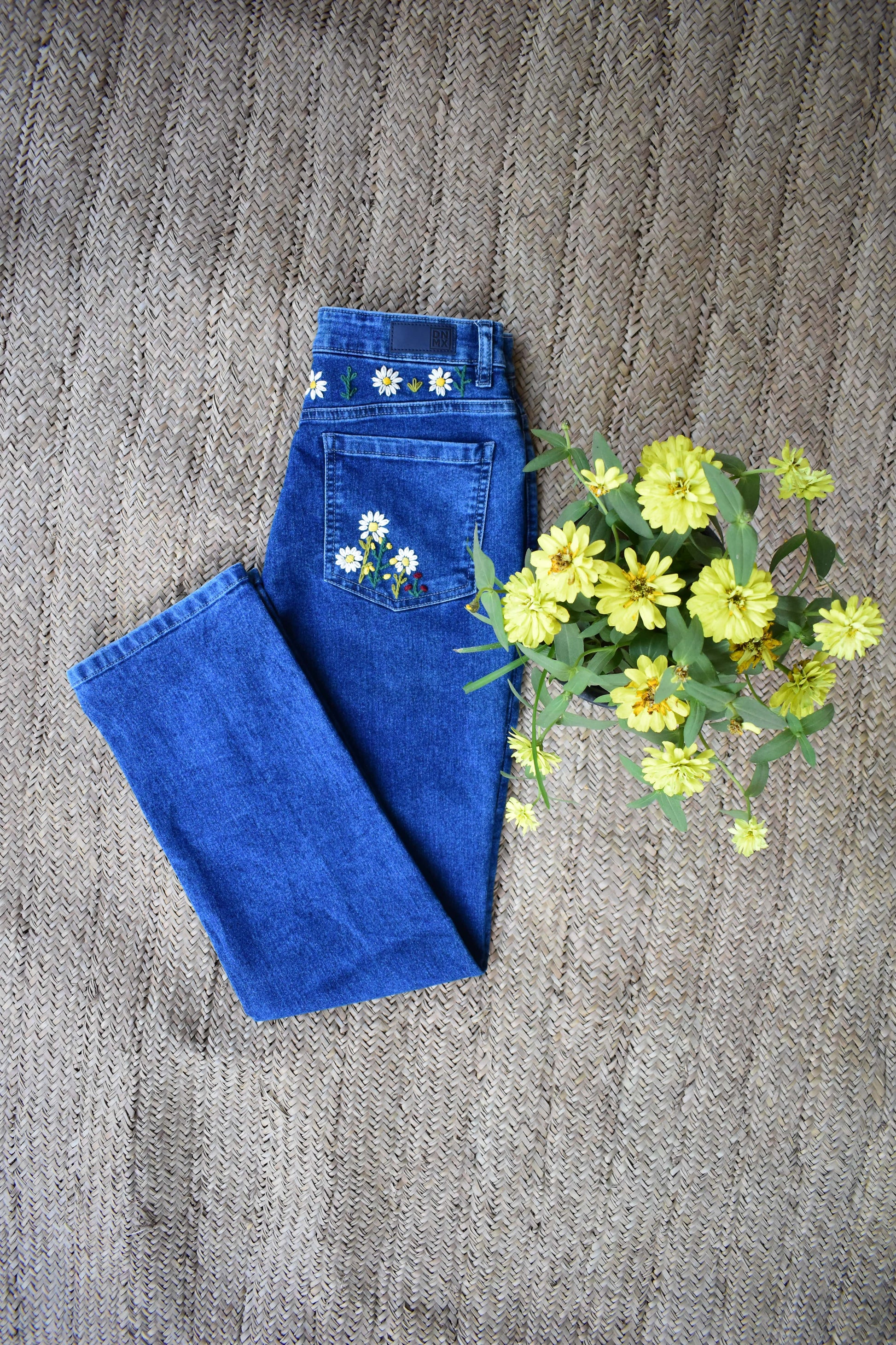 Product Description

To prolong the life of your denim garments, always wash them inside out at low temperature with similar colours. In this way, we can help reduceBlue Embroidered Jeans