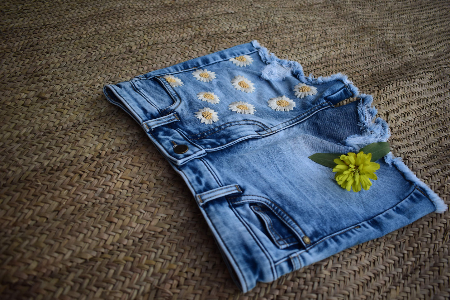 Product Description

To prolong the life of your denim garments, always wash them inside out at low temperatures with similar colors. In this way, we can help reduceGirls Embroidered Denim Shorts