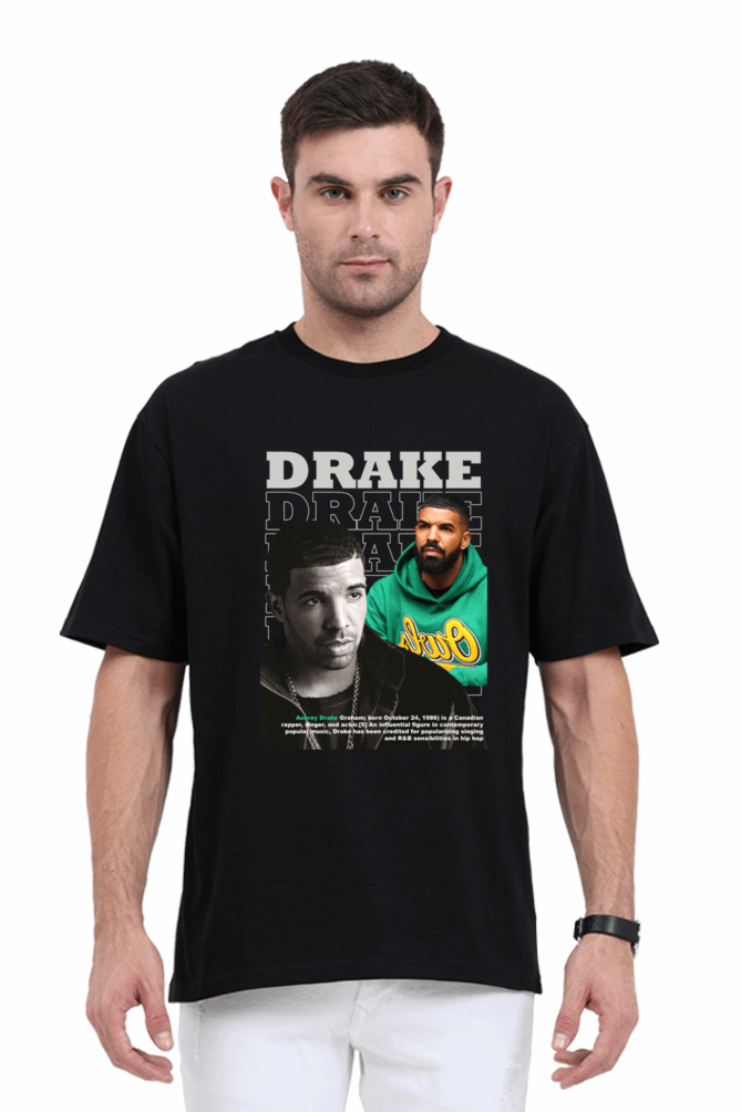 Exclusive Unisex Oversized T-Shirt featuring DRAKE prints. Crafted from 100% premium cotton, this t-shirt offers a luxurious feel and exceptional durability, ensurinDRAKE -Unisex Oversized