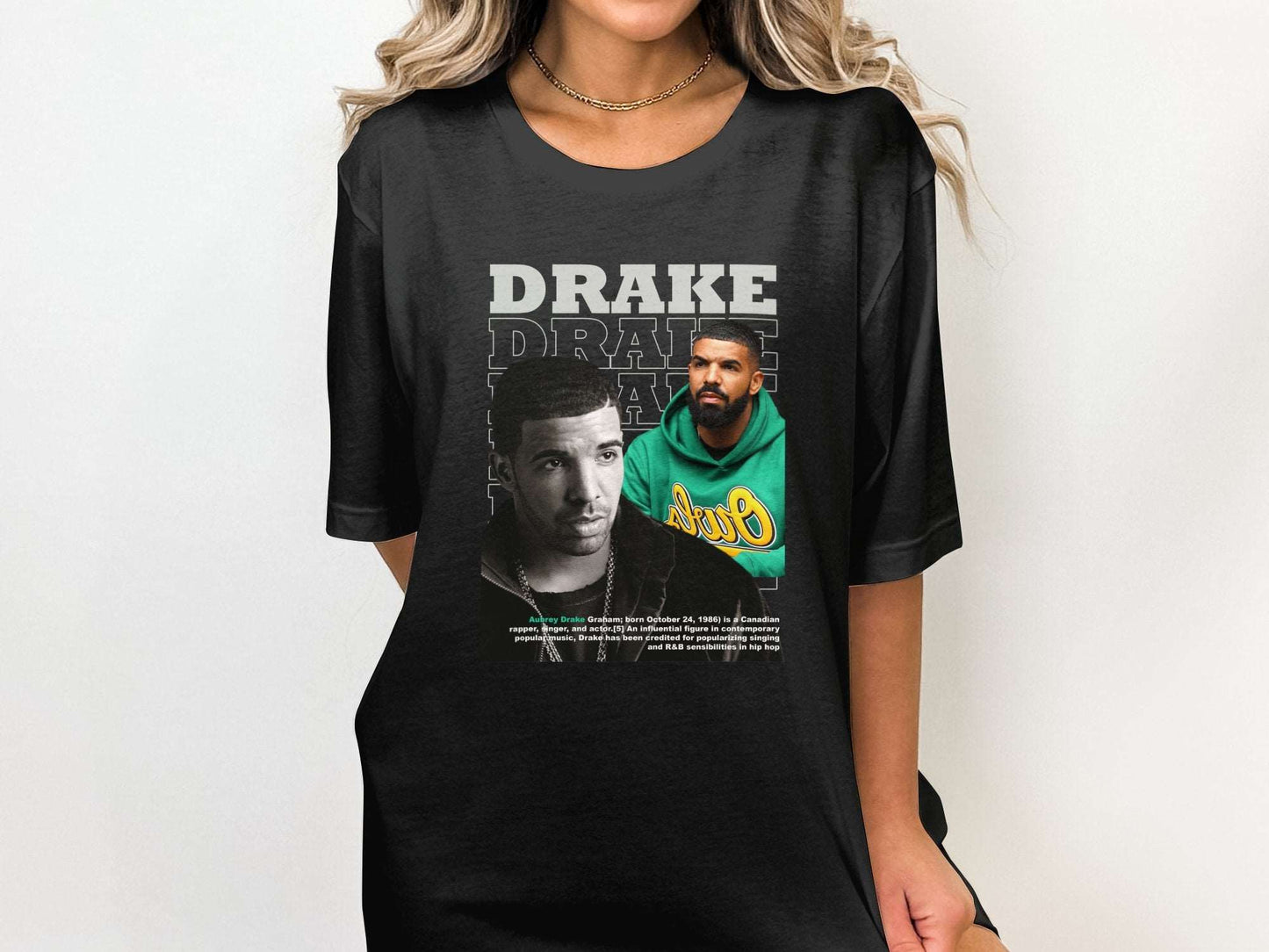 Exclusive Unisex Oversized T-Shirt featuring DRAKE prints. Crafted from 100% premium cotton, this t-shirt offers a luxurious feel and exceptional durability, ensurinDRAKE -Unisex Oversized