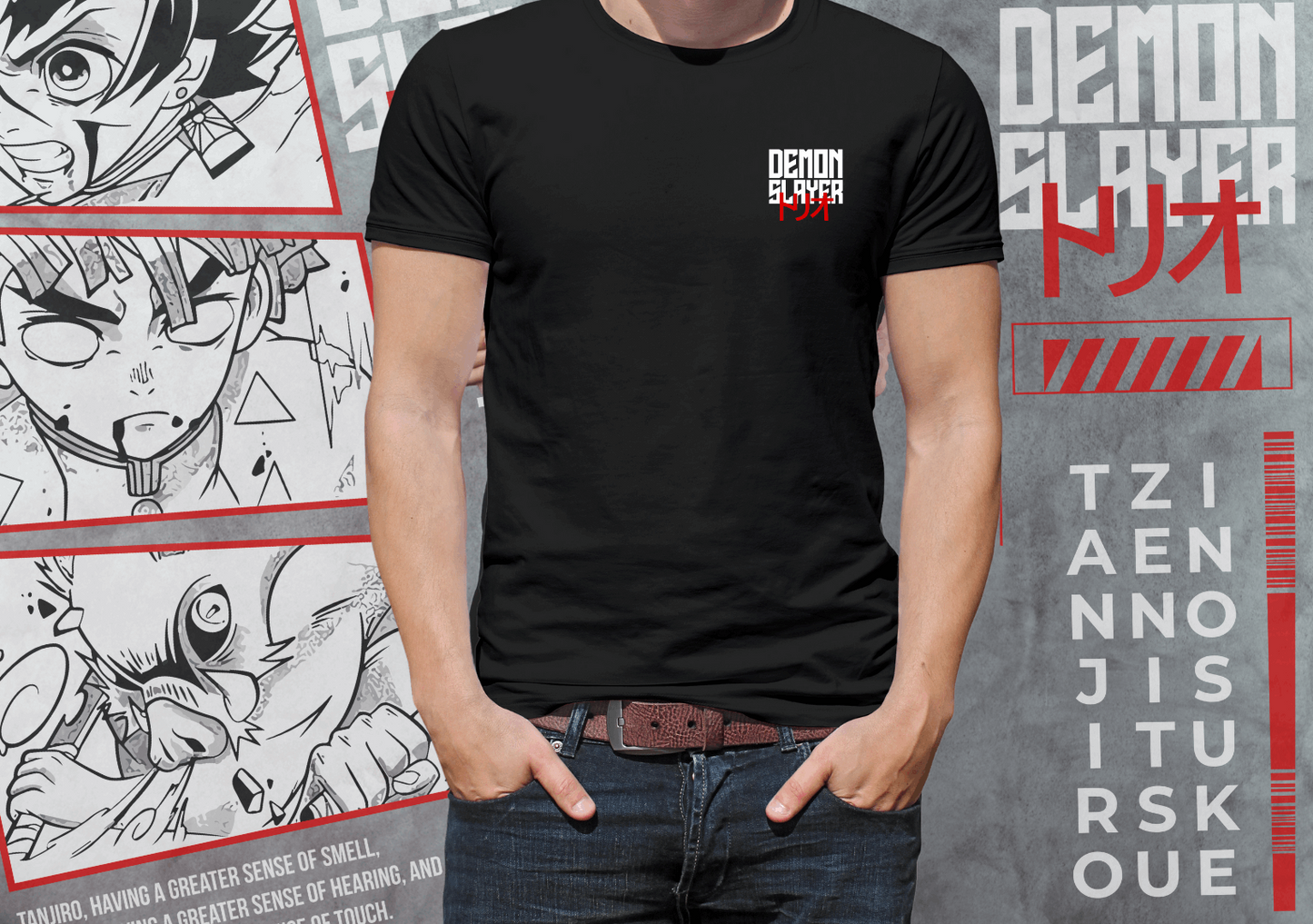 👕 Elevate your anime style with the InoZenTan Team from DEMON SLAYER - Unisex T-Shirt! Made from 100% premium cotton, this FRONT &amp; BACK  printed t-shirt combineInoZenTan Team-DEMON SLAYER -Unisex