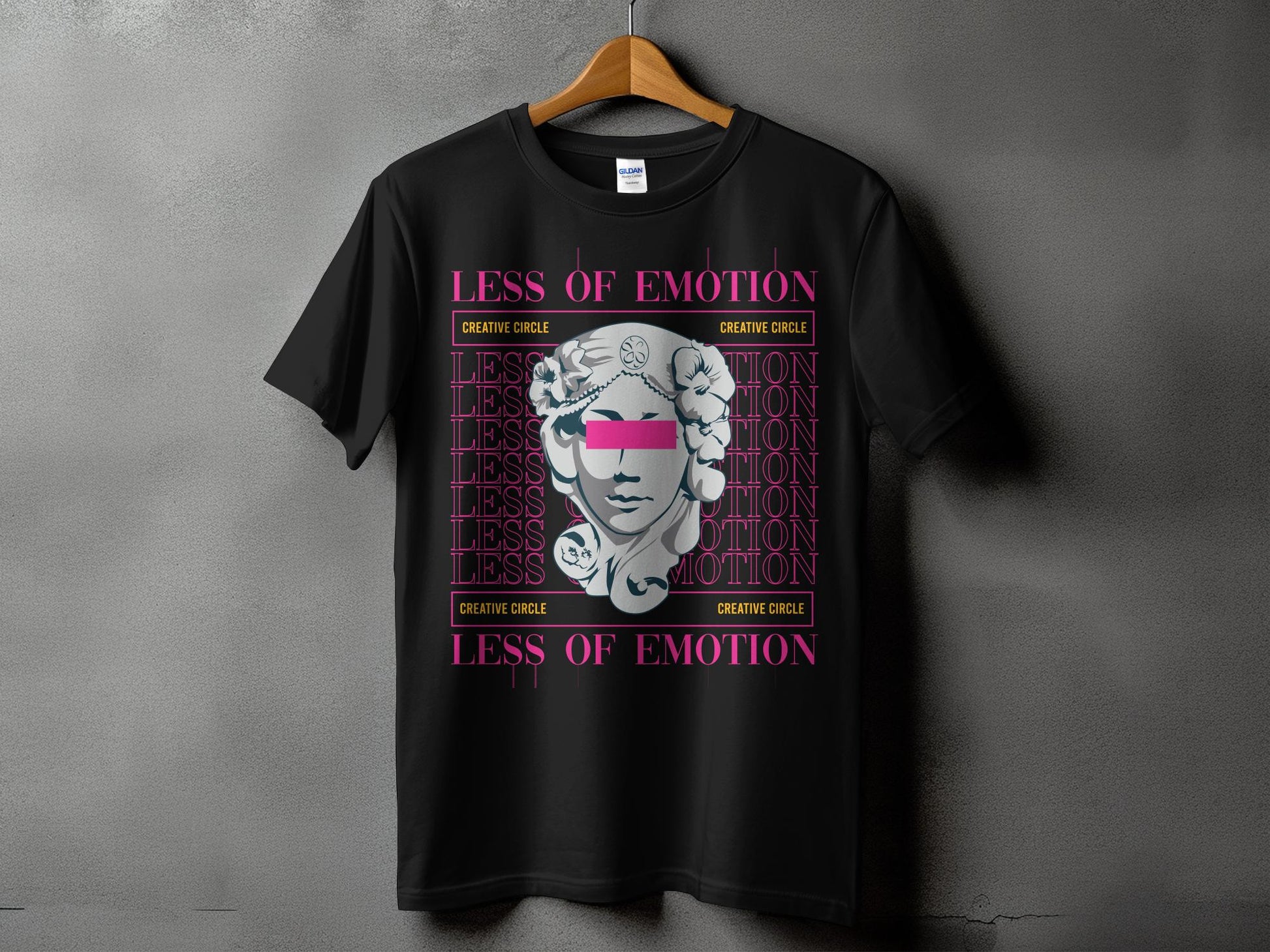 "Embrace the essence of urban expression with our 'Less of Emotion' Streetwear Unisex T-Shirt. Crafted from premium 100% cotton and weighing 180GSM, this black half-EMOTION-STREETWEAR-Unisex