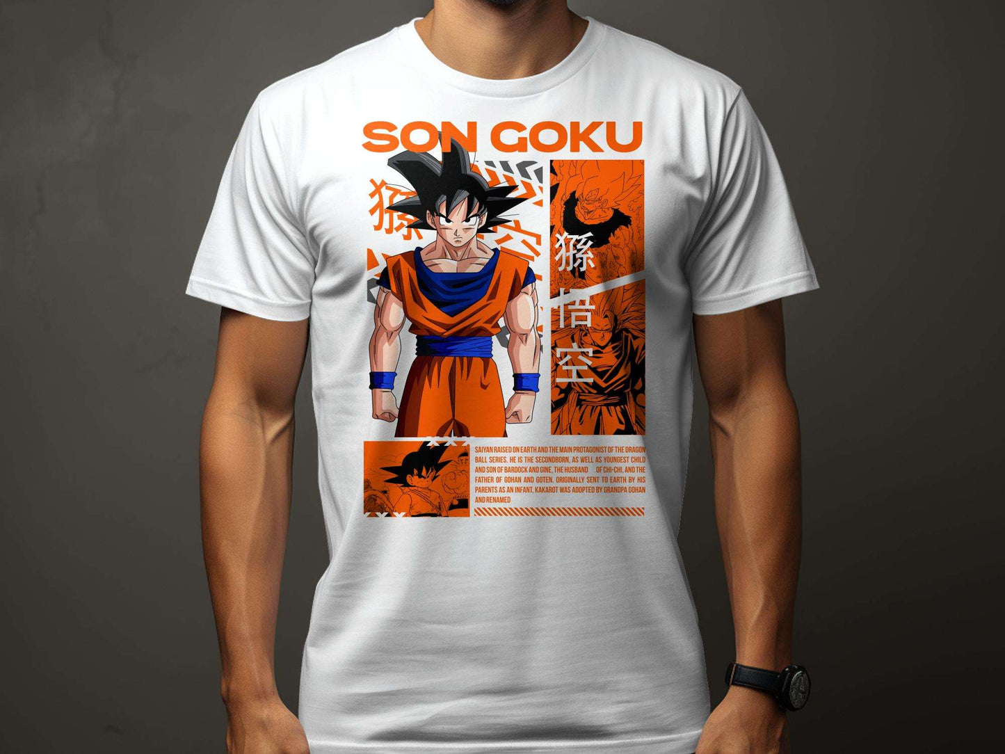 "Unleash your inner Saiyan with our exclusive online sale featuring the Son Goku Unisex T-Shirt from Dragon Ball Z! This half-sleeve white tee is not just clothing; SON GOKU DragonballZ Unisex