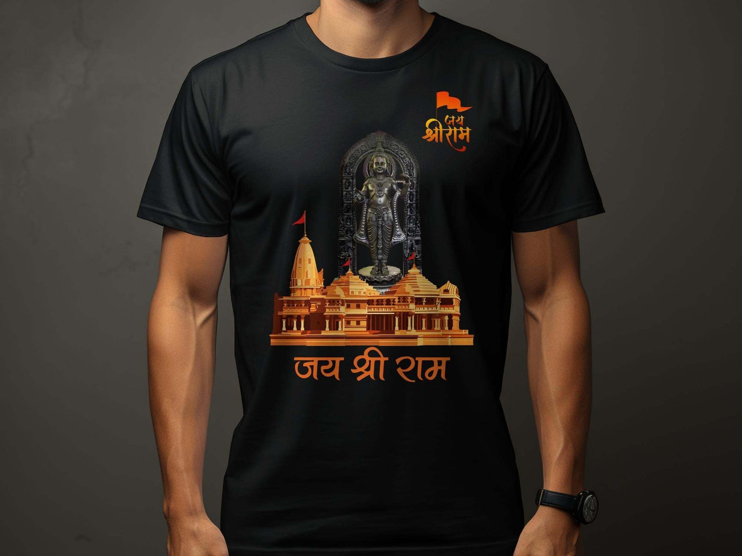 Dive into the divine with our Shree Ram Lalla Ayodhya T-Shirt, a testament to your spiritual connection and cultural pride. This exclusive half-sleeve t-shirt is cra-Shirt - 100% Cotton, 180GSM, Half Sleeve