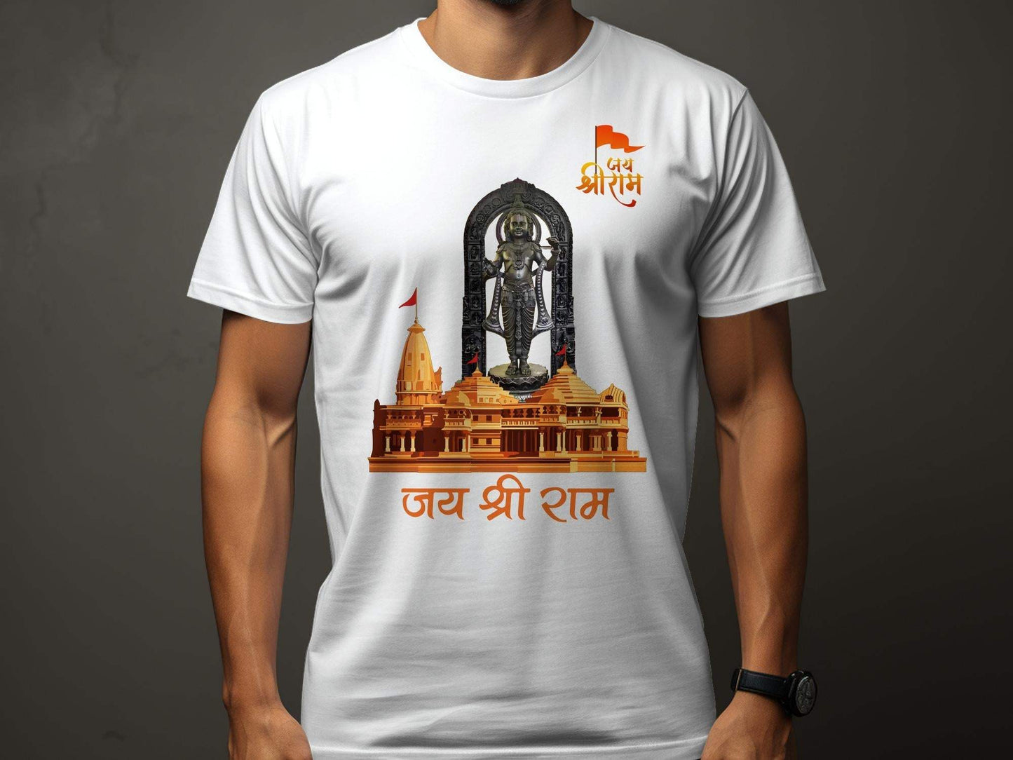 Dive into the divine with our Shree Ram Lalla Ayodhya T-Shirt, a testament to your spiritual connection and cultural pride. This exclusive half-sleeve t-shirt is cra-Shirt - 100% Cotton, 180GSM, Half Sleeve