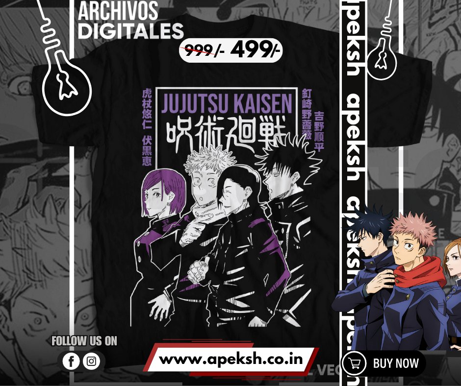 Sorcerers Group Jujutsu Kaisen Unisex Anime T-Shirt - APEKSH